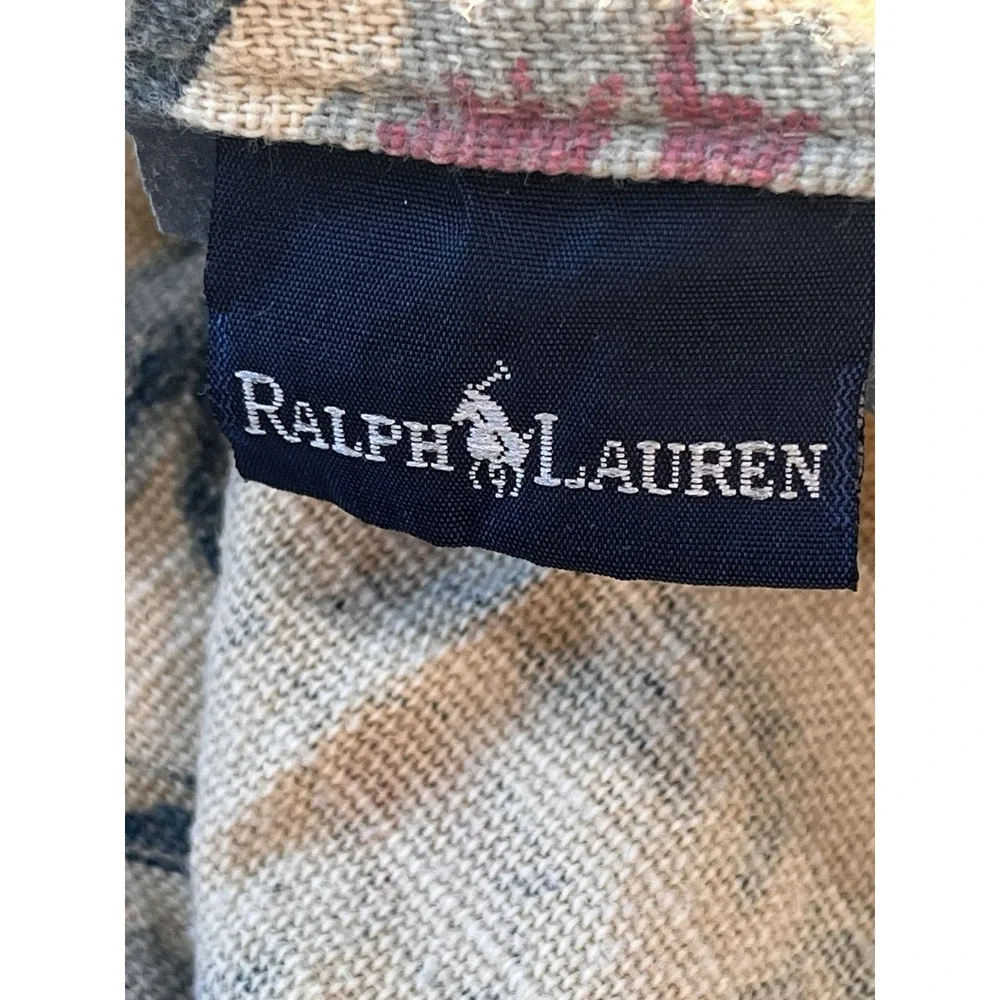 Ralph Lauren Provence Floral Ruffled Set Of 2 Standard Shams Linen Blend‎ VTG